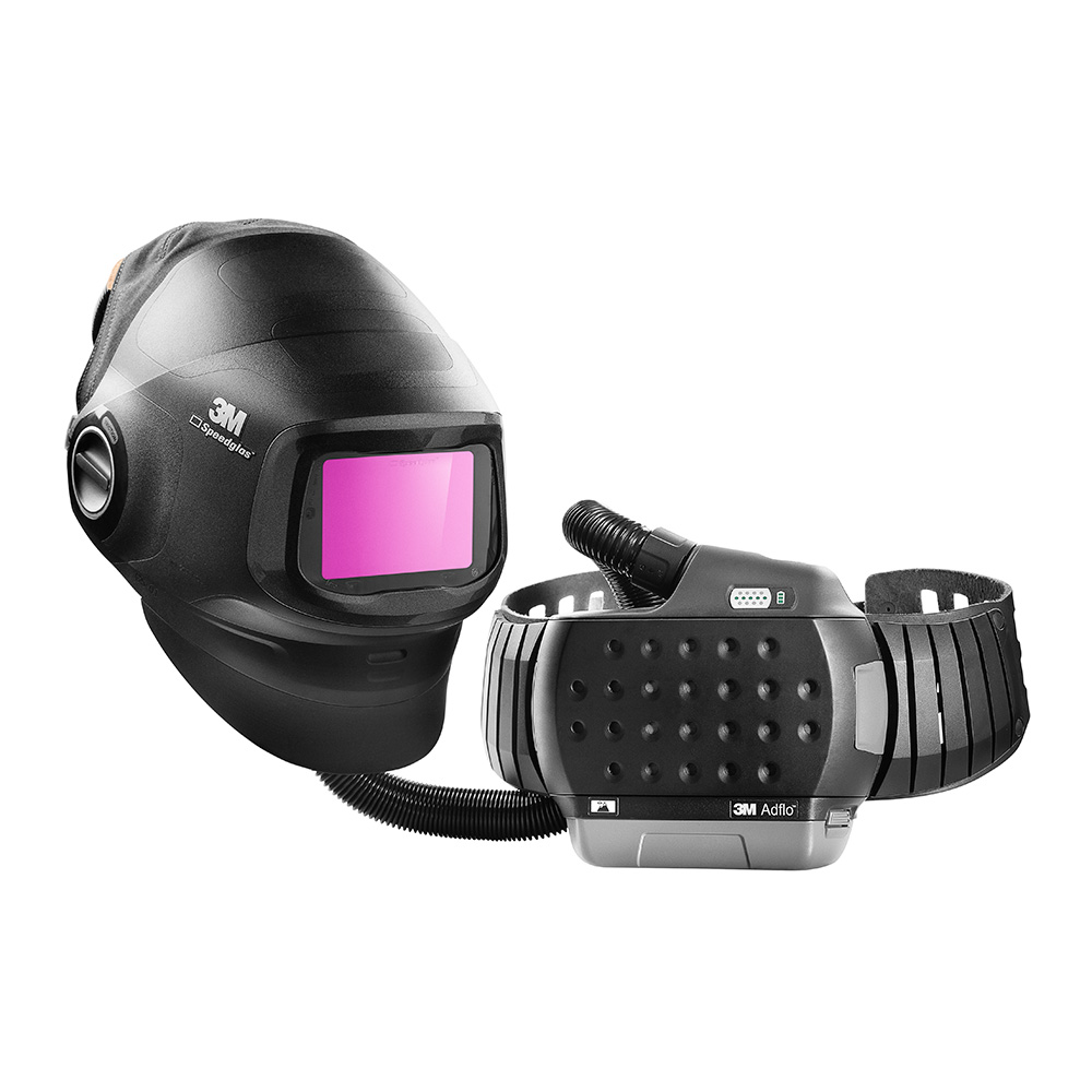 

3M™ Speedglas™ Svejseskærm G5-01 med svejsekassette G5-01TW, 3M™ Adflo™ Turboåndedrætsværn