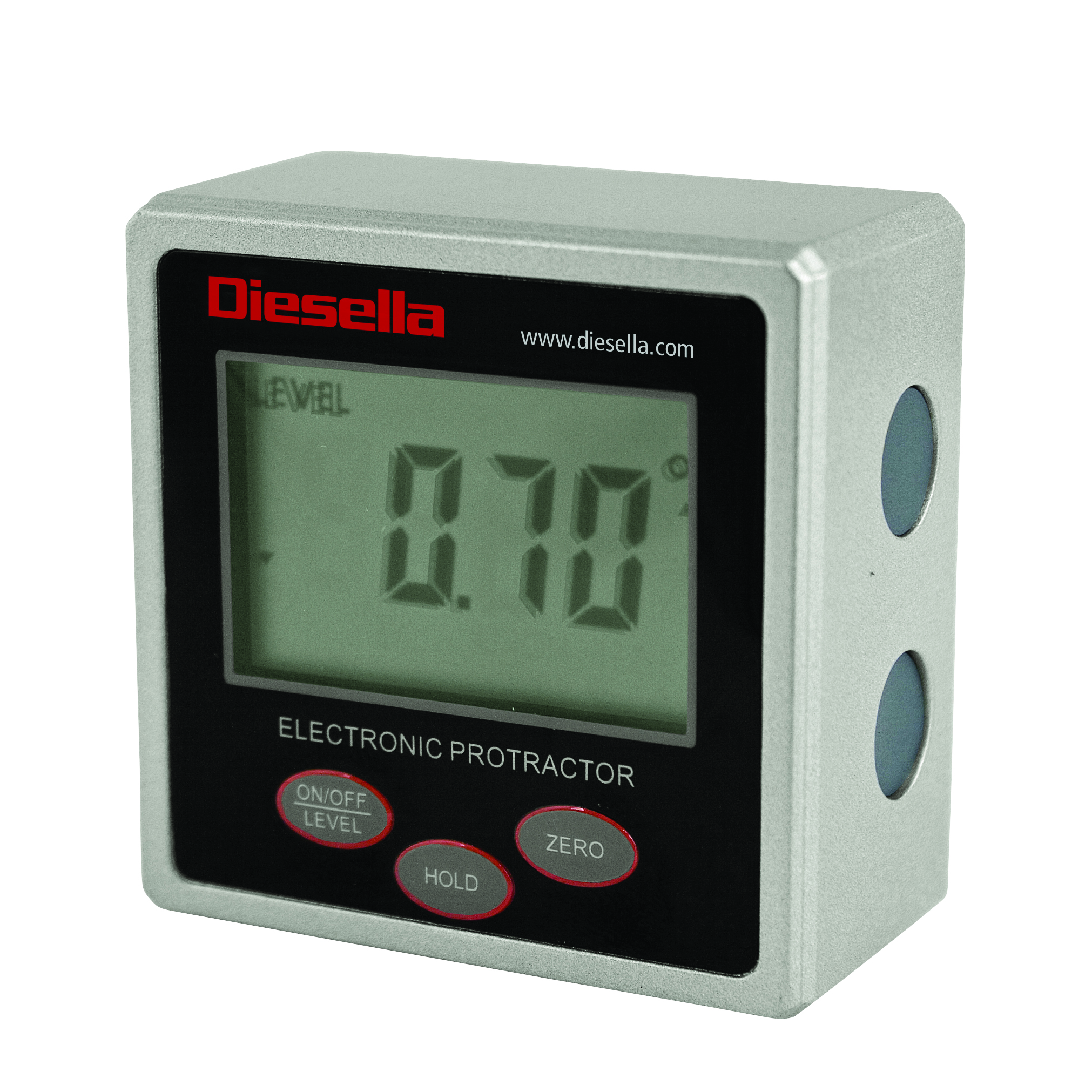 

IP54 Digital vinkelmåler 4x90° 51x51x32 mm med magnet på 3 sider