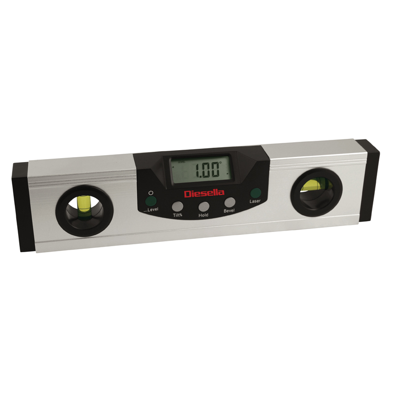 

Digital vaterpas 230 mm/0,05° med +-laser- og LED lys