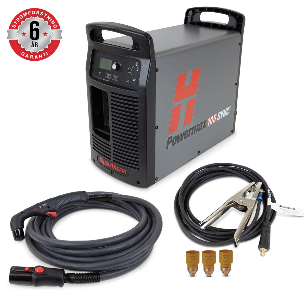 Hypertherm Powermax105 SYNC plasmaskærer inkl. 75° håndbrænder, 7,6 m